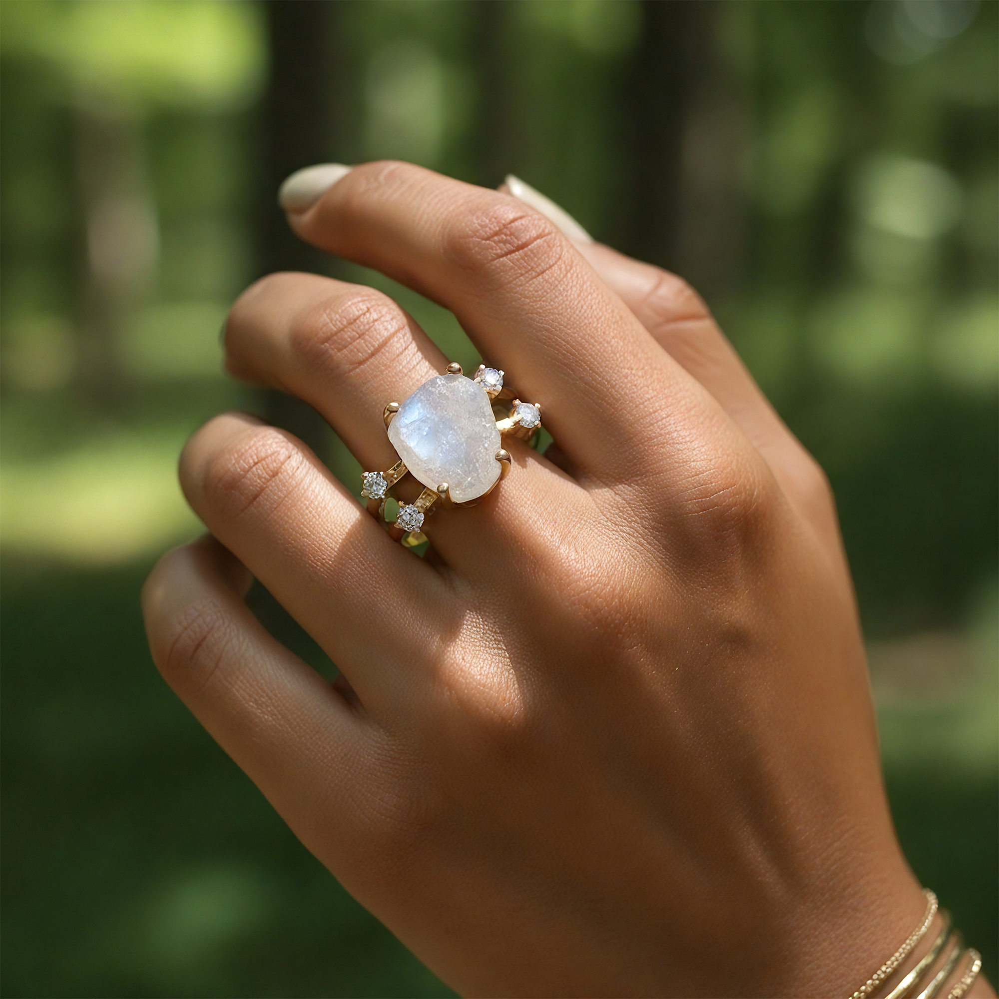 Moonstone & Gold Ring
