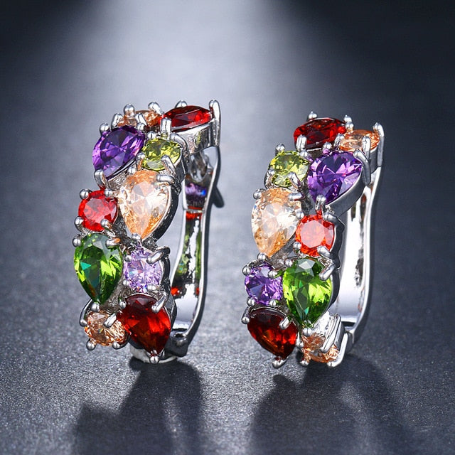 Cubic Zirconia Latch Back Earrings
