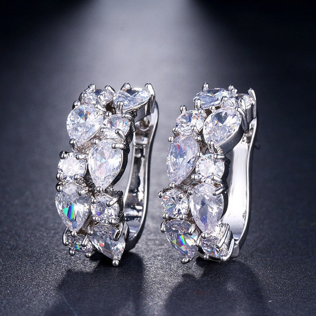 Cubic Zirconia Latch Back Earrings