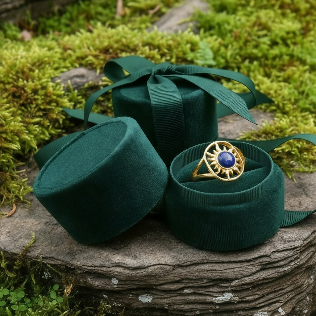 Lapis Lazuli & Gold Solar Wisdom Ring