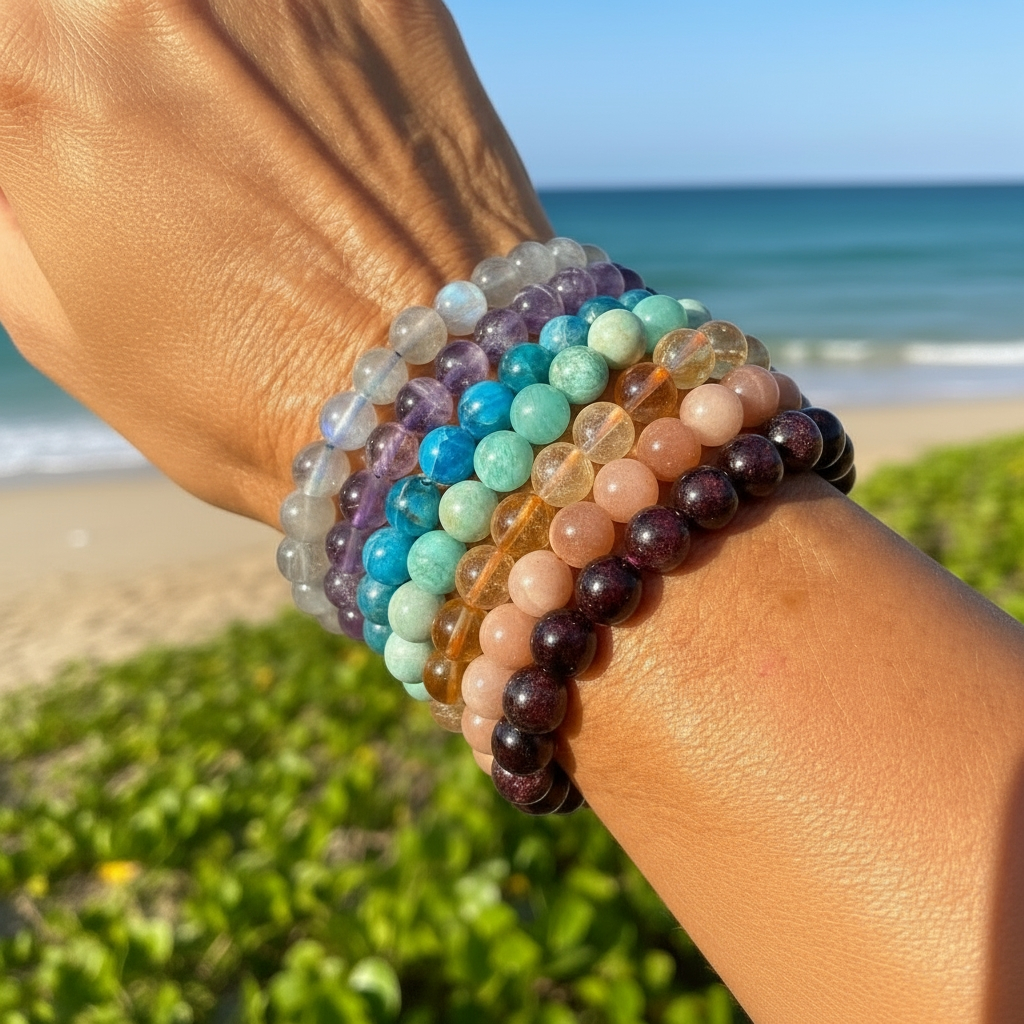 Seven Chakra Mala Gemstone Bracelet Set
