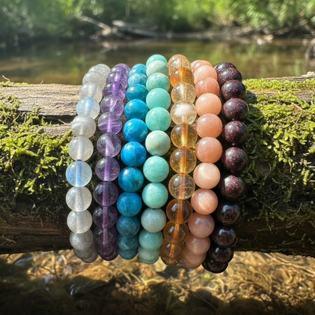 Seven Chakra Mala Gemstone Bracelet Set
