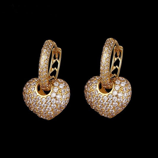 Cubic Zirconia Heart Shaped Earrings