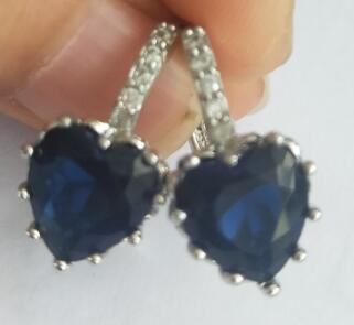 Cubic Zirconia and Rhinestone Heart Earrings