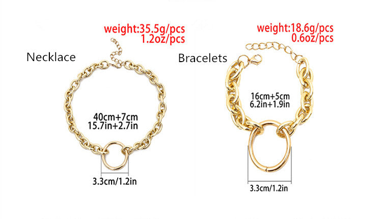 Retro Metal Bracelet Necklace