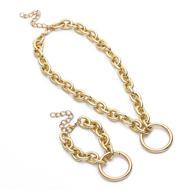 Retro Metal Bracelet Necklace