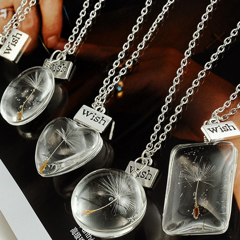 Dandelion Glass Necklace