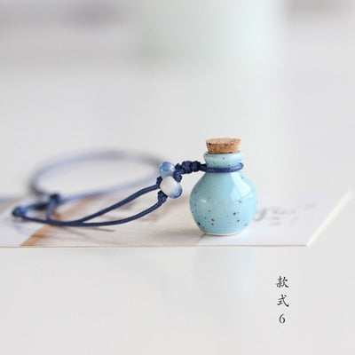 Mini Ceramic Essential Oil Bottle Necklace