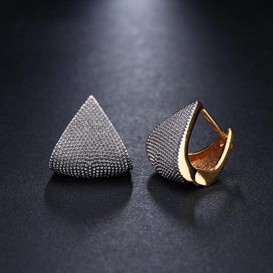 Two Tone Geometric Shaped Earrings